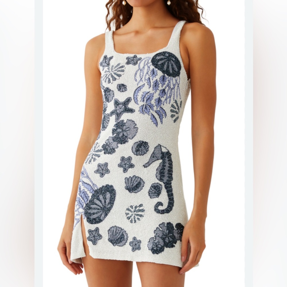 Oceanus Hand Beaded New Orleans Dress Medium